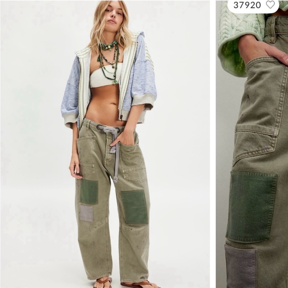 We The Free Olive Patchwork Pants